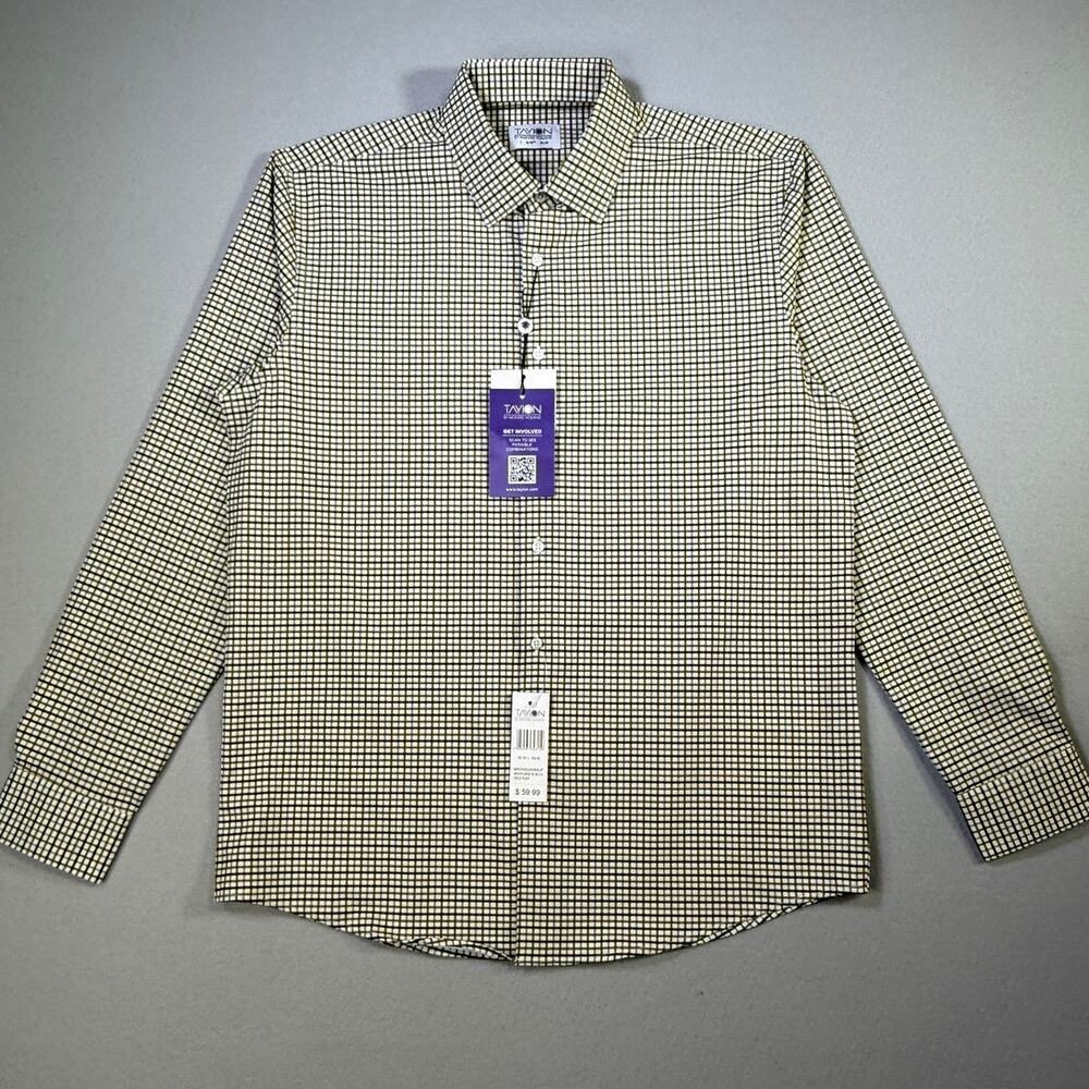 Tayion Collection Men's Slim-Fit Dress Shirt black/gold 16-16.5 34-35 $60